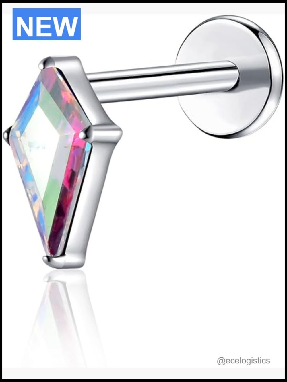 Titanium Flat Back Earrings Studs 18g 16g Implant Grade Labrets Press Fit